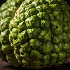 Fototapeta premium Close-Up of Ripe Cheerio Showcasing Its Scaly Green Skin and Unique Texture