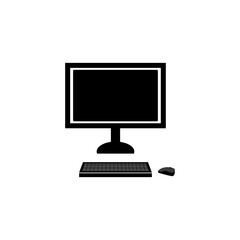 computer monitor with mouse and keyboard