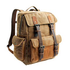 Vintage Canvas Leather Travel Backpack: Durable & Stylish Carry Bag for Hiking & Weekends