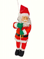 Santa Claus descends on the rope