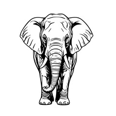 Fototapeta premium Elephant vector illustration on transparent background