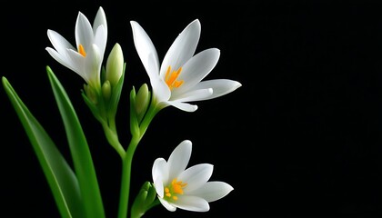Artistic contrast of white flowers blooming against a dark background