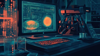 computer and science illustration