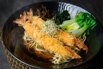 Ebi ramen or deep fried shrimps with noodle