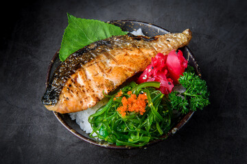 Grilled Salmon Rice Bowl