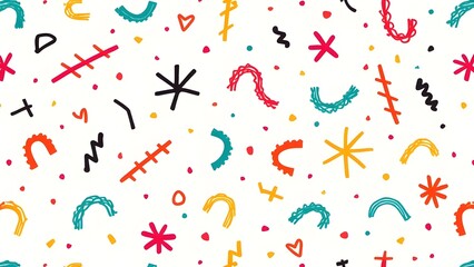 Happy Doodles Colorful Line Art Background for Festivities