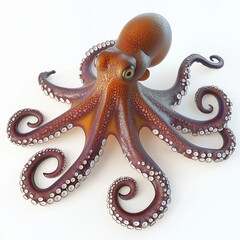Octopus on white background