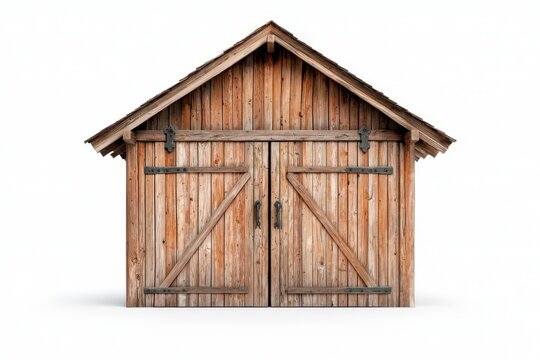 Rustic Wooden Door with Visible Grain and Iron Accents
