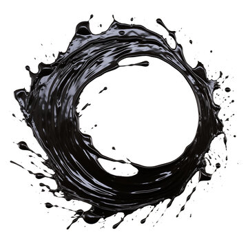 recommend clip art: Black oil splash isolated on transparent white background, clipping path