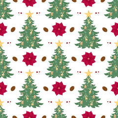 Fototapeta premium Christmas Pattern. Vector Illustrator Art Digital file Download for print, printable, wallpaper, background, rug, card, book cover, textile, gift wrapper and many projects.