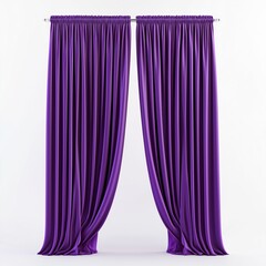 purple curtain at white background