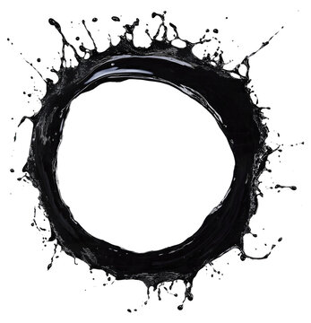 recommend clip art: Black oil splash isolated on transparent white background, clipping path