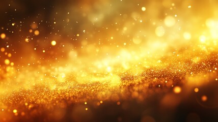 Obraz premium Golden Glitter Background Sparkling Lights Shimmer
