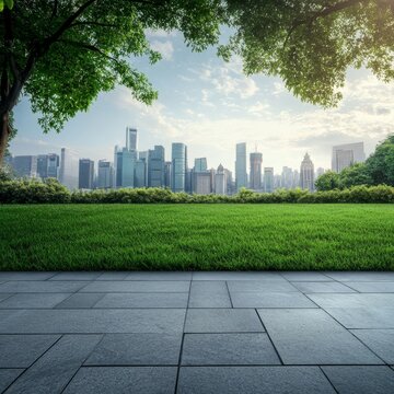 Green Space Initiative implementation, midday, panoramic view