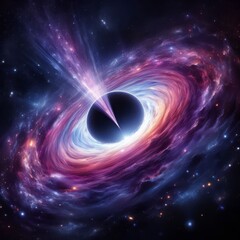 Obraz premium black hole breaking through black wall