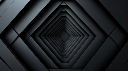 An abstract, dark image of a tunnel made of square shapes.