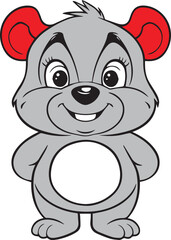 Adorable Baby Elephant in Santa Hat Holding Snowflake - Christmas Cartoon Illustration