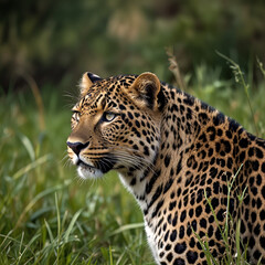 Obraz premium leopard is watching for prey