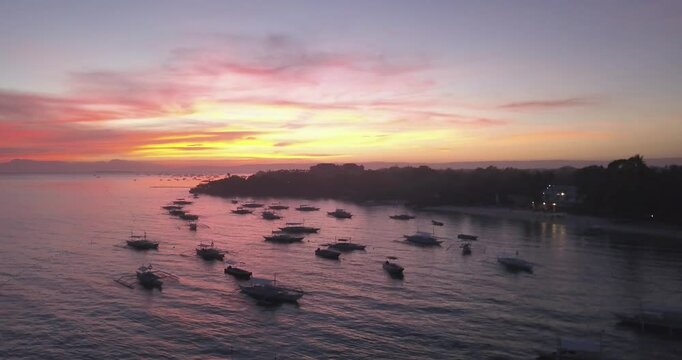 beautiful sunset by the beach 