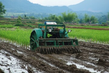 Fototapeta premium tractor in the field