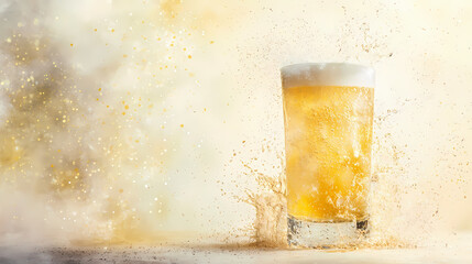 glass of beer with foam