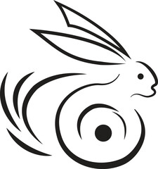 rabbit logo design vector style