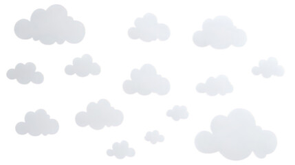 White cloud shapes scattered across a PNG background
