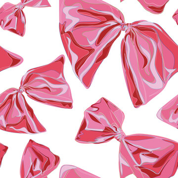 Shades of pink: A seamless bow tie pattern, perfect for fashion, home decor, accessories, and stationery, exuding stylish elegance and bliss