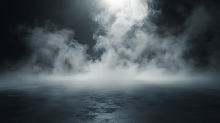 Fototapeta premium Dark Moody Atmospheric Smoke Scene Over Water