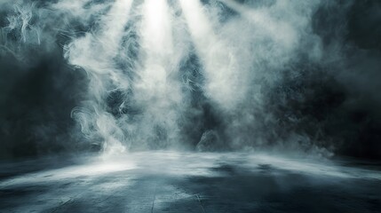 Dark Moody Background With Fog And Lighting