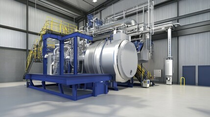 Sustainable Oil Extraction Concept, Advanced Low Emission Machinery for Sustainable Oil Extraction and Environmental Innovation