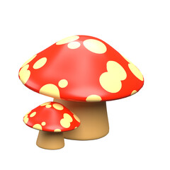 3D Mushroom Illustration
