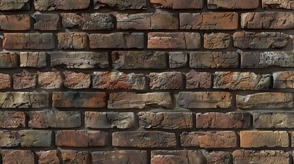 Naklejka premium Weathered brick wall with a variety of colors.