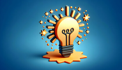 Bulb  idea A cartoon-style 3D light bulb icon with fireworks bursting out, symbolizing celebration of business 2.jpg