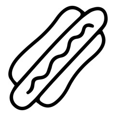 Doodle drawing icon of hotdog