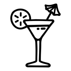 Doodle icon of glass of margarita cocktail