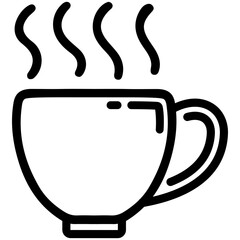 Doodle icon of hot coffee cup