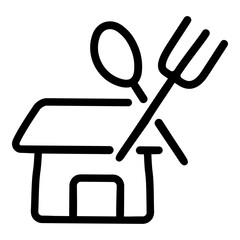Doodle icon sign of restaurant location