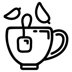 Doodle icon of herbal tea cup