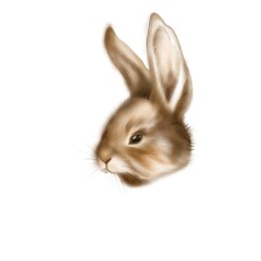 Cartoon rabbit vector illustration front character animal cute funny happy pet