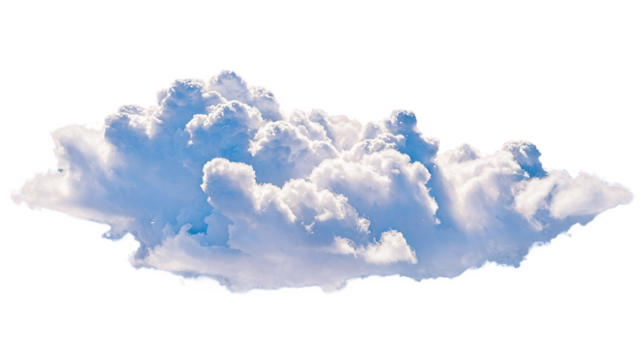 Dynamic Cumulus Cloud Isolated on Transparent Background
