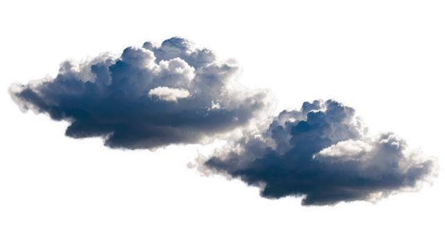 Two Dark Clouds Isolated on Transparent Background

