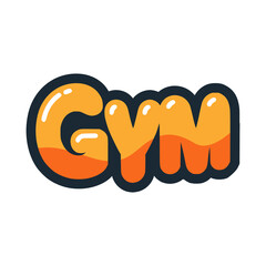 gym sport trendy lifestyle sticker vector illustration template design