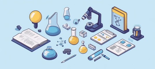 Science laboratory object. Generative AI technology.	
