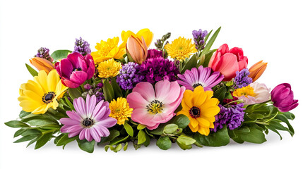 Vibrant Spring Flower Arrangement  Tulips  Anemones  Chrysanthemums