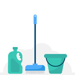 Fototapeta premium Cleaning Tools Illustration