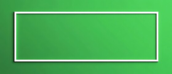 Obraz premium Thin white rectangular border on green chroma key background for editing