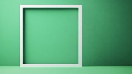 Thin white rectangular border on green chroma key background for editing