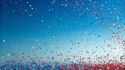 red and blue confetti