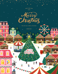 Christmas shopping illustration. Web-Banner. POP-UP
